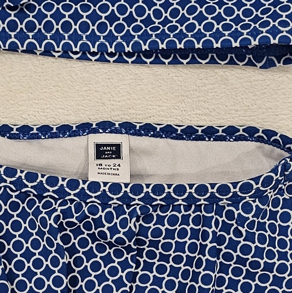 JANIE AND JACK | Blue Geometric Toddler Girl's Swim Bikini w/ Flower Accent - Picture 3 of 7